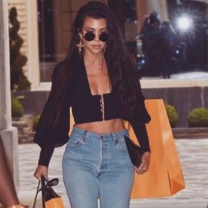 House of CB ARIETTA Bodice Long Sleeve Crop Top